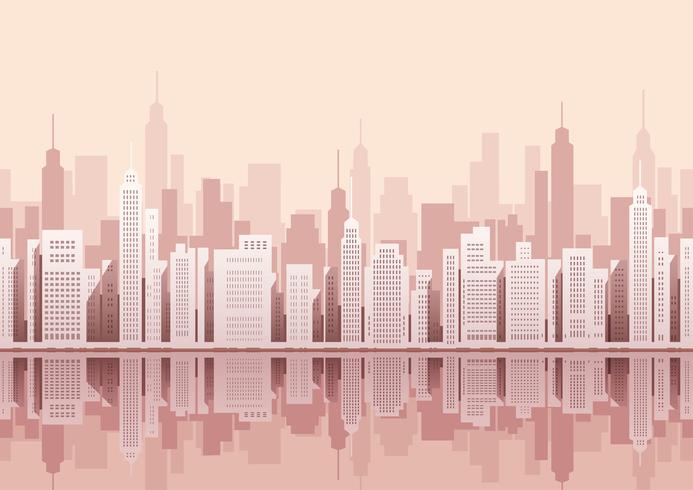 Seamless cityscape with skyscrapers. vector