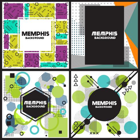 Plantilla de diseño de estilo de fondo de memphis vector