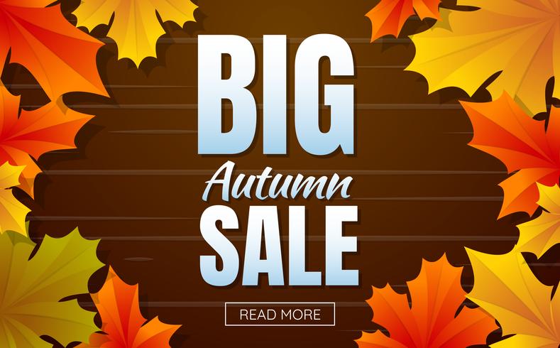 autumn sale template banner Vector background