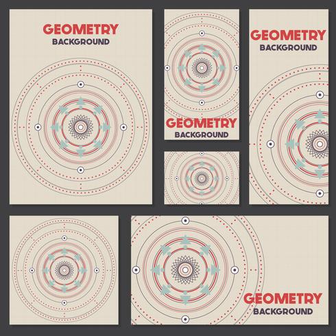 Old retro geometry Vintage style background Design Template vector