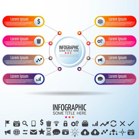 Plantilla de diseño de infografías de círculo vector