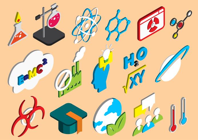 illustration of info graphic science icons set concept vector