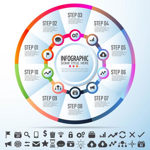 Plantilla de diseño de infografías de círculo vector