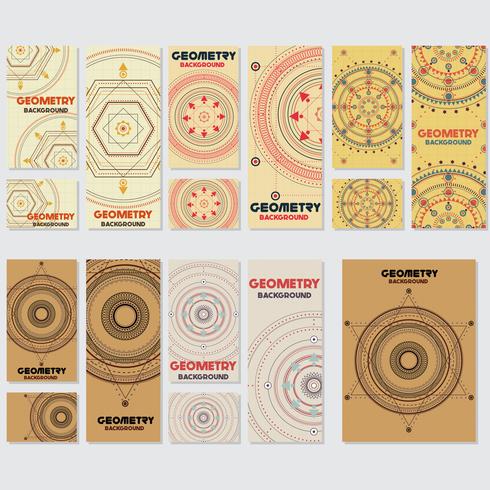 Old retro geometry Vintage style background Design Template vector