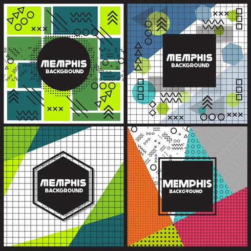 Plantilla de diseño de estilo de fondo de memphis vector