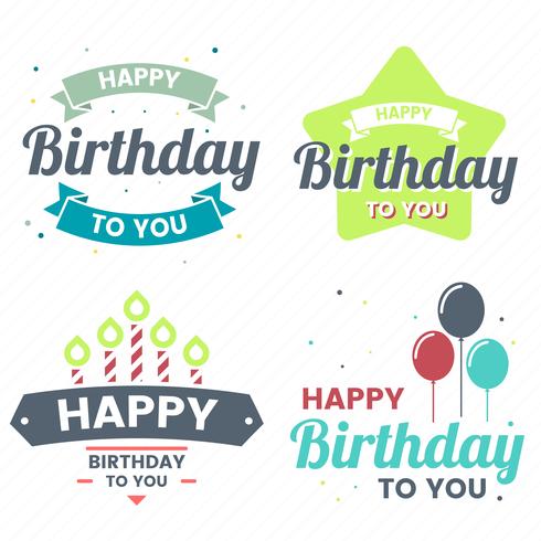 Happy Birthday Vector Logo for banner