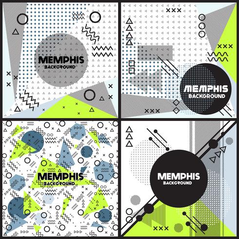 Plantilla de diseño de estilo de fondo de memphis vector