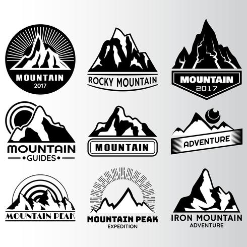 plantilla de diseño de montaña lable vector