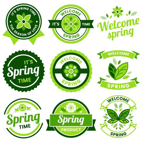 Spring Retro Vintage Vector Label