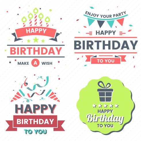 Happy Birthday Vector Logo for banner