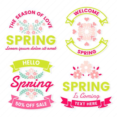 Primavera Retro Vintage Vector Label