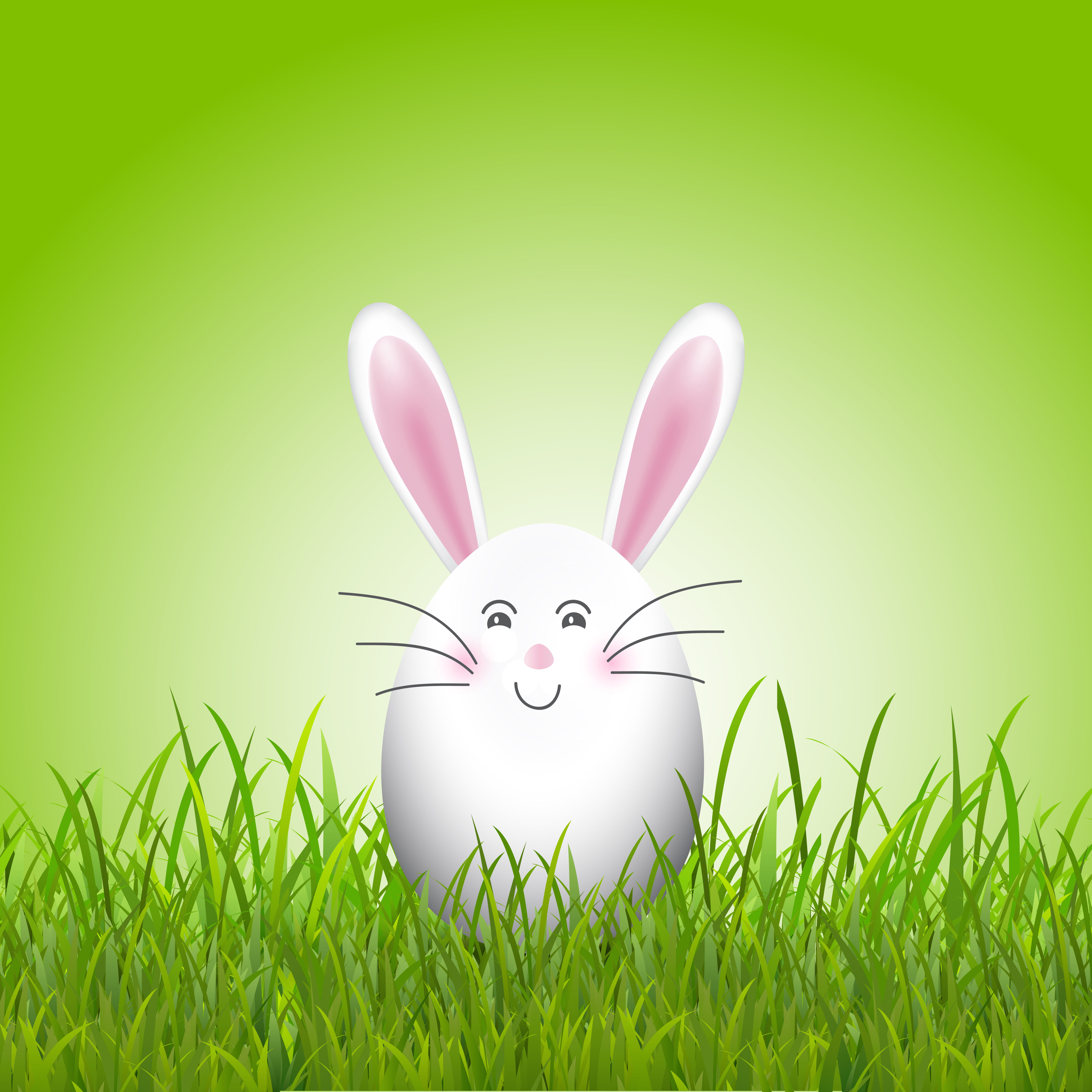 Download Cute easter egg bunny in grass - Download Free Vectors ...
