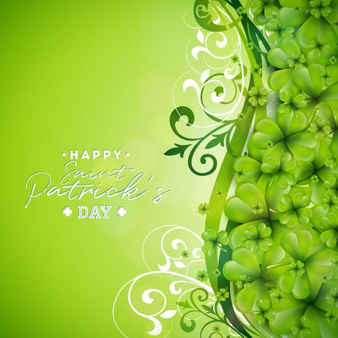 Saint Patrick's Day Background Design with Green Clovers vector