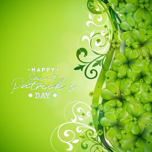 Diseño del fondo del día de San Patricio con tréboles verdes vector