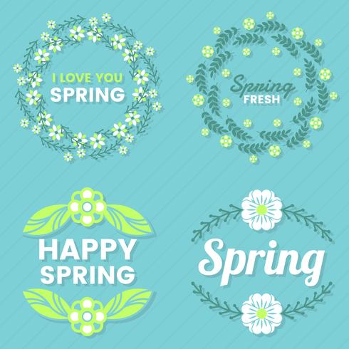 Spring Retro Vintage Vector Label