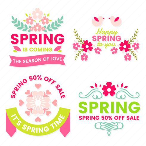 Spring Retro Vintage Vector Label