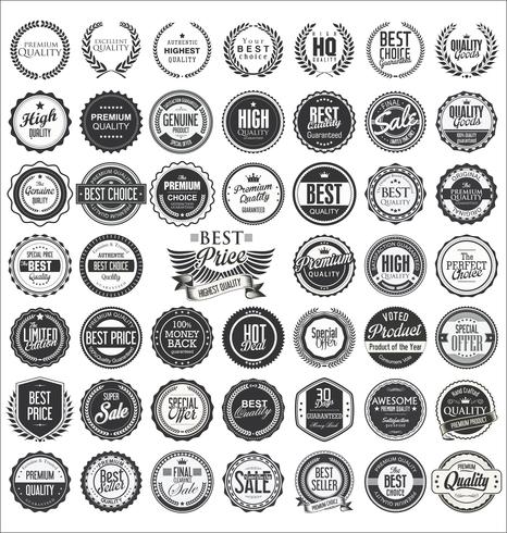  Retro vintage badges and labels  vector