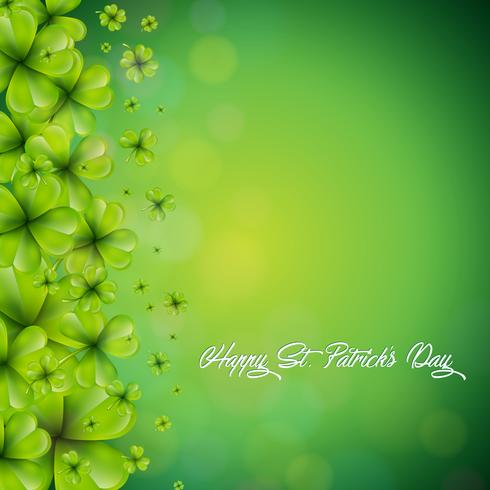 Saint Patricks Day Background Design with falling clovers leaf background. vector