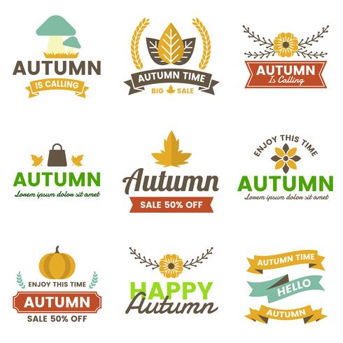 Autumn Label Vintage Vector Logo for banner