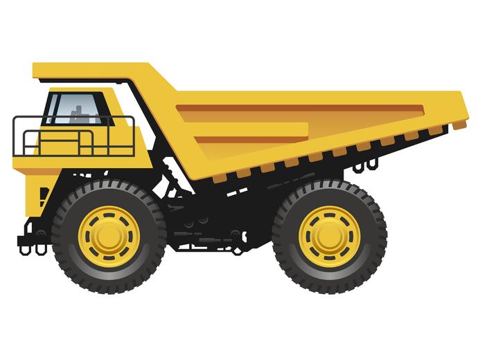 Big dump truck isolated on a white background.  vector