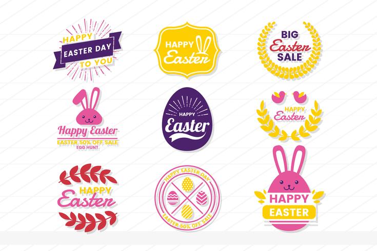 easter Retro Vintage Vector Label