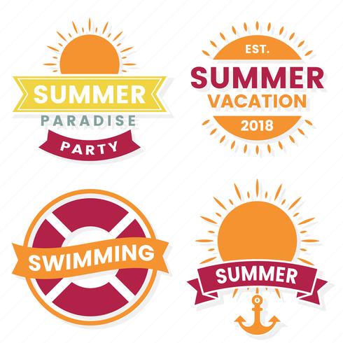 Verano Retro Vector Logo para banner