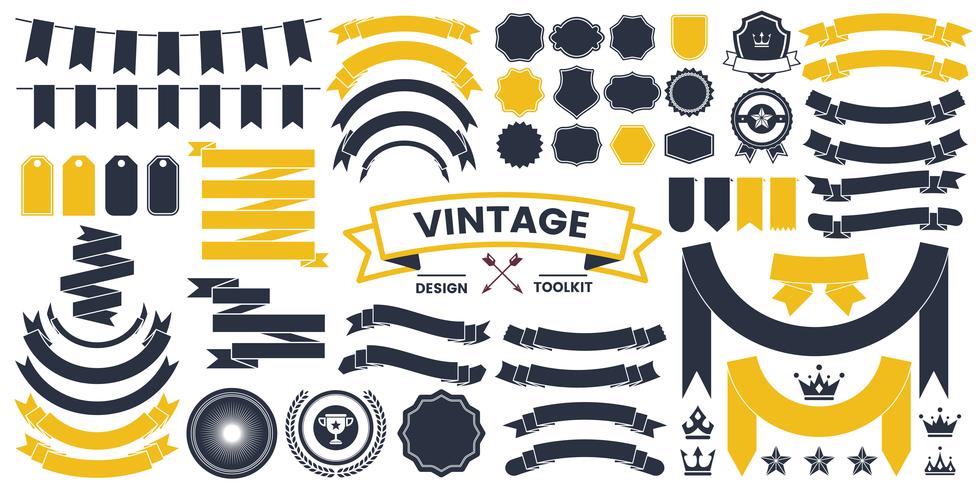 Ribbon Vintage Vector Logo for banner