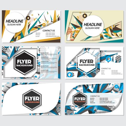 Low Poly Flyer style background Design Template vector