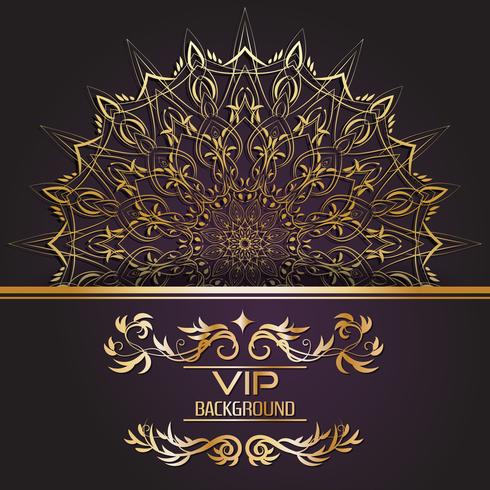 Gold background flyer style Design Template vector