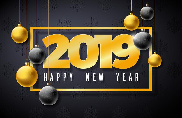 2019 Happy New Year illustration vector