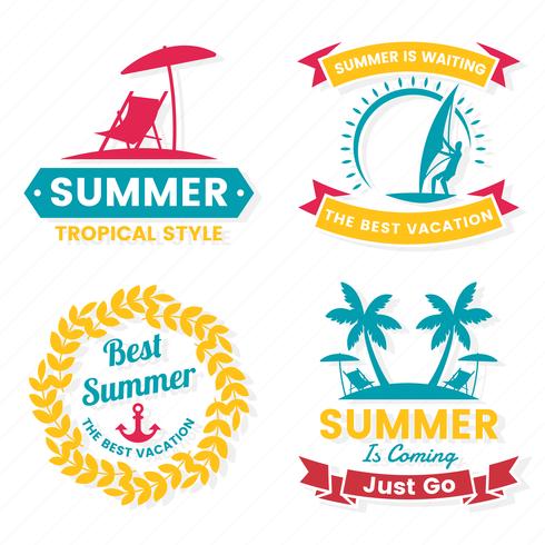 Verano Retro Vector Logo para banner