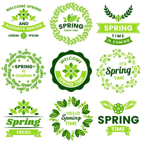 Spring Retro Vintage Vector Label for banner