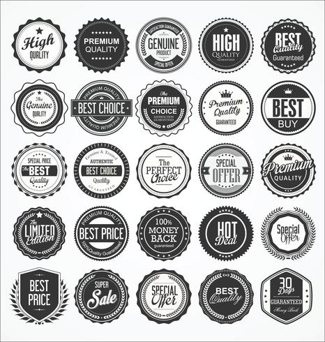  Retro vintage badges and labels  vector