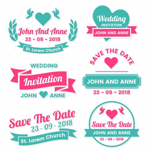 Wedding Retro Vintage Vector Label