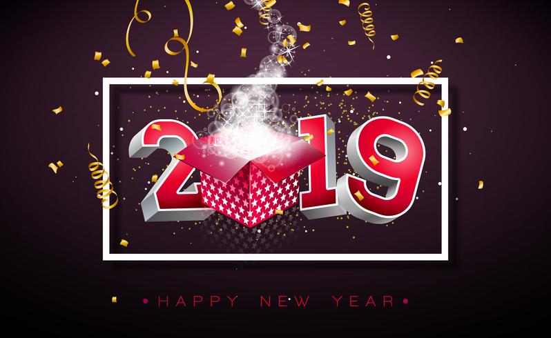 2019 Happy New Year illustration  vector