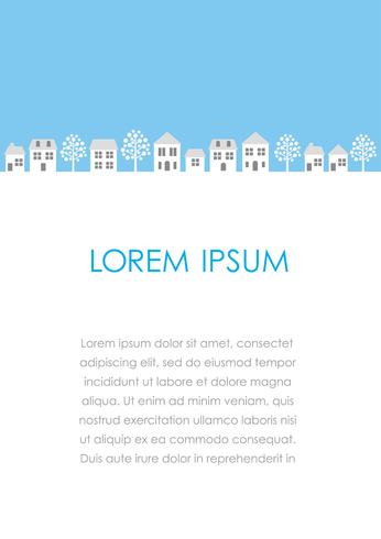 Vector townscape illustration with text space. 