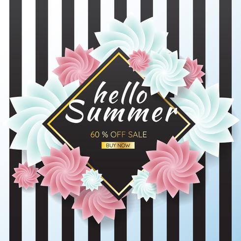 summer sale template banner Vector background