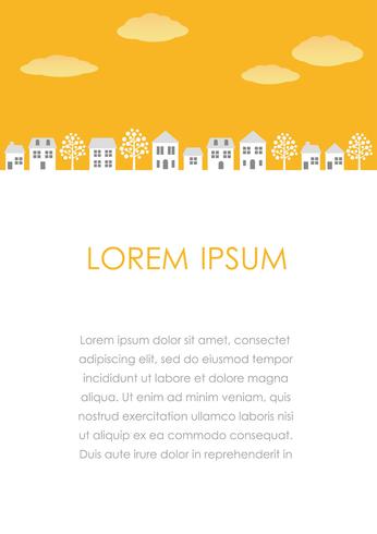 Vector townscape illustration with text space. 