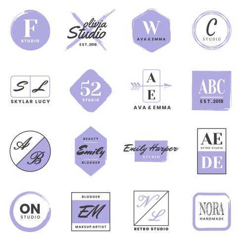 Logo retro vintage femenino para banner vector