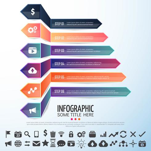 Flecha Infografía plantilla de diseño vector