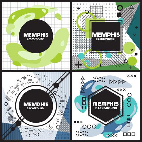 Plantilla de diseño de estilo de fondo de memphis vector