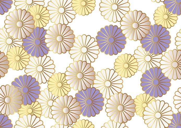 Seamless chrysanthemum pattern in the Japanese traditional style. vector