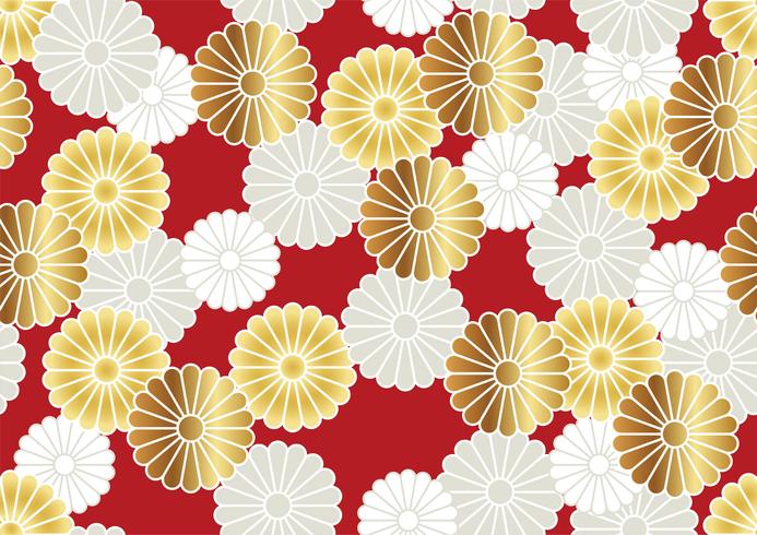 Seamless chrysanthemum pattern in the Japanese traditional style. vector