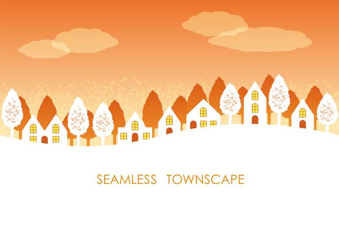 Seamless townscape, vector illustration.