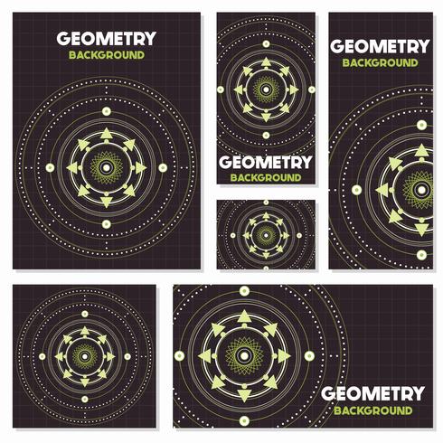 Old retro geometry Vintage style background Design Template vector