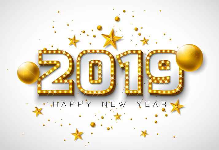 2019 Happy New Year illustration  vector