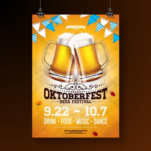 Ilustración del cartel de la fiesta Oktoberfest vector