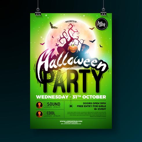 Halloween Party flyer vector illustration 