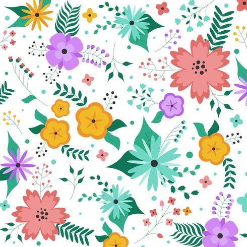 Vector de fondo de flores de colores