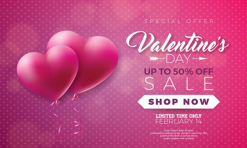 Valentines day sale illustration vector